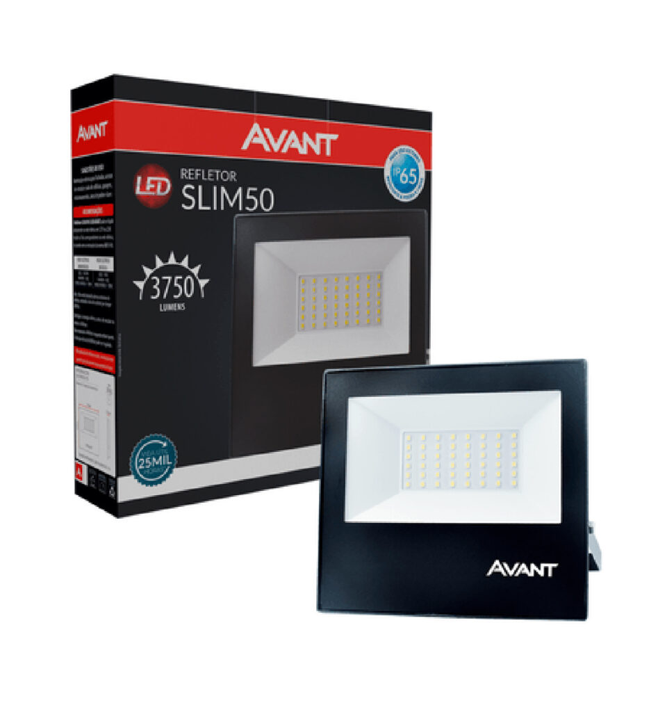 Refletor Led 50W 6500k Bivolt Slim - Avant